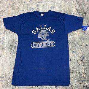 Deadstock Vintage Dallas Cowboys Single-Stitch Blue Tee Size L/XL Texas